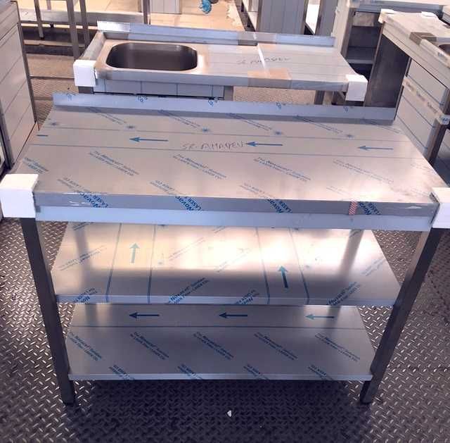 Escaparate/Mesa aço inox T1 - 1000x600x850mm - NOVO