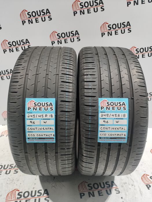 2 pneus semi novos 245-45R18 Continental - Oferta dos portes