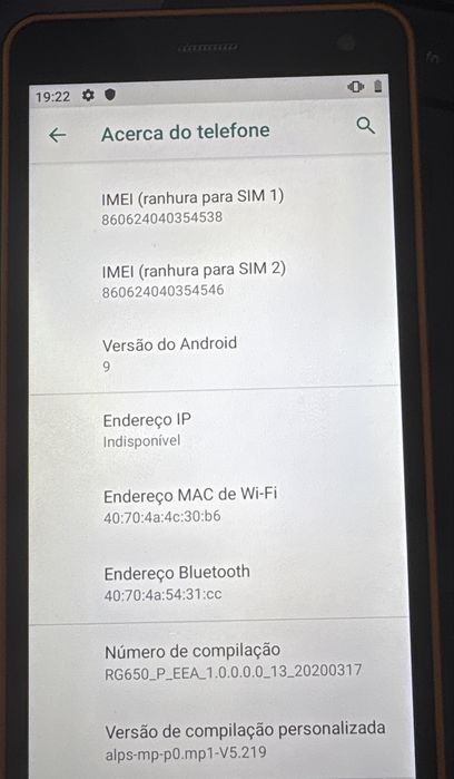 RugGear RG650 Android 9