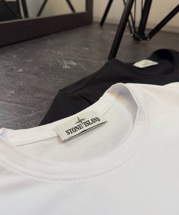 ФУТБОЛКА STONE ISLAND PATCH PROGRAM футболки на літо білі чорні стон айленд одяг на літо бренд