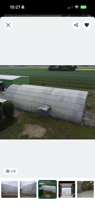 Hala łukowa 500m2 15x33 m ocieplona pokryta blacha aluminiowa