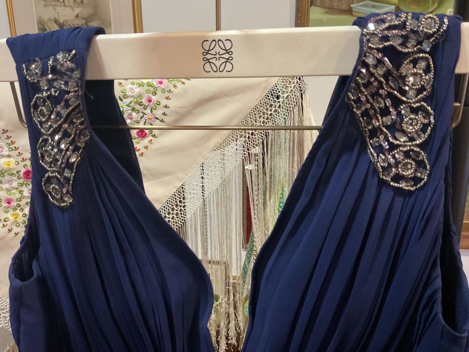 Vestido de noite azul top condição 44