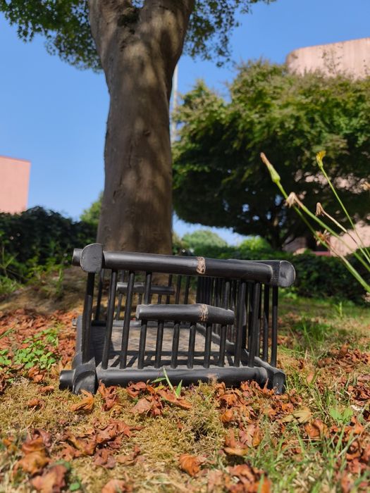 Cesta de bambu, preta