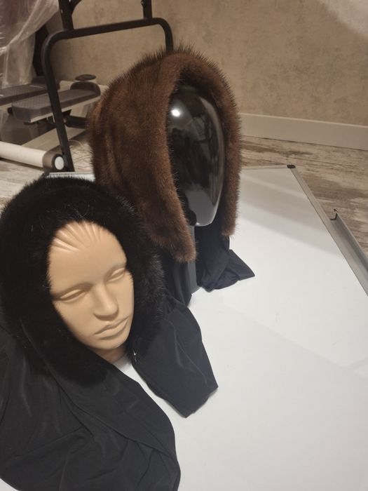 Капор-косинка норковий сірий