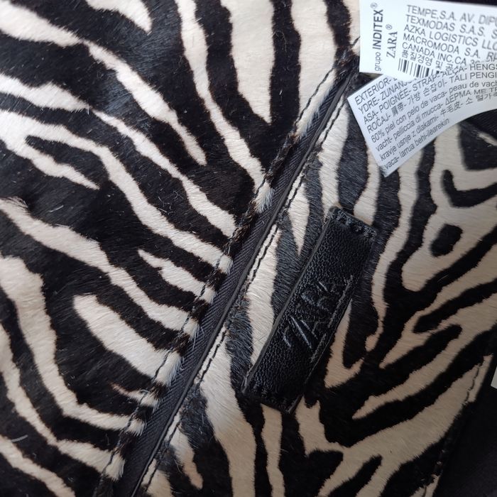 Torebka Zara skórzana zebra animal print mała