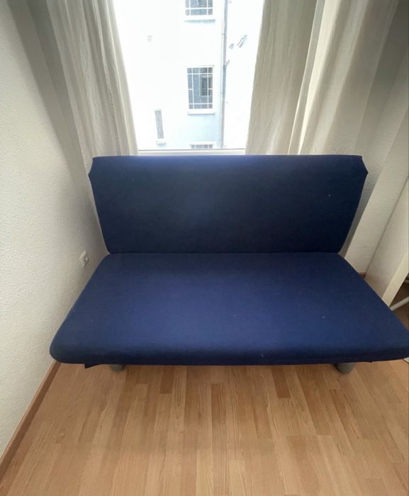 Sofa Rozkładana z Funkcją Spania 150 cm Granatowa