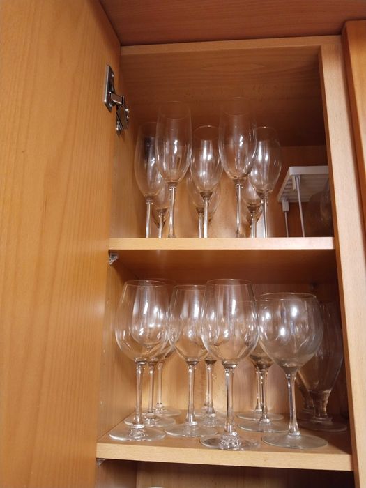 Copos • 9 Champagne • 9 Vinho • 2 Balões de Gin + 2 Água Zwindel