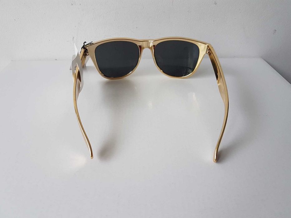 Nowe okulary przeciwsłoneczne złote NERDY Gina Tricot UV400