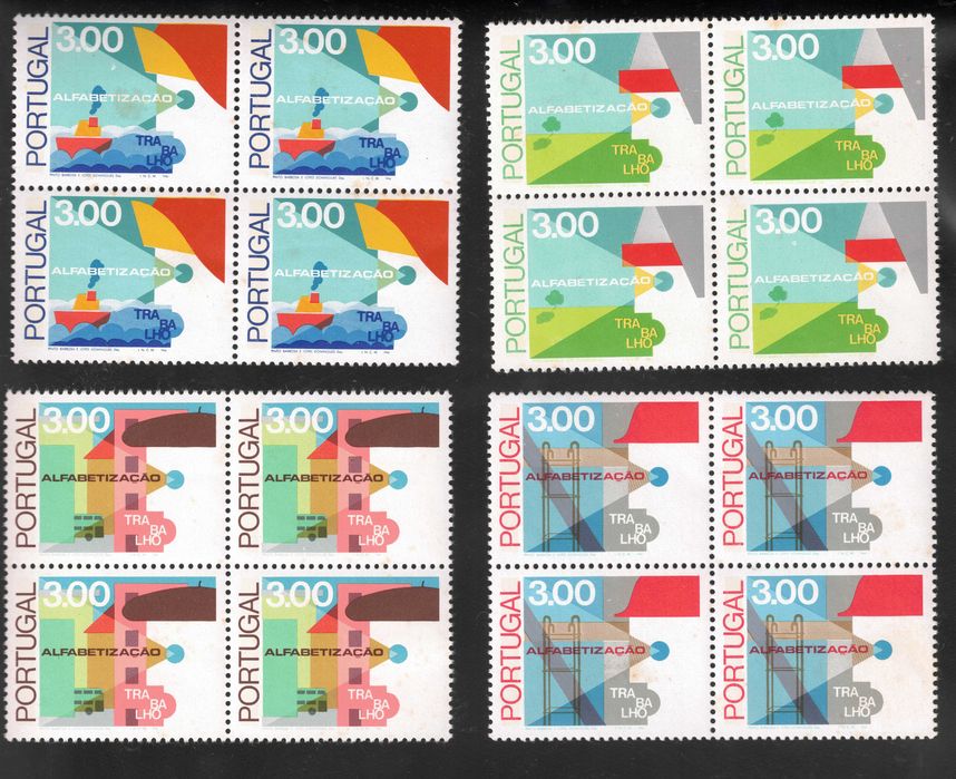 Portugal 1976 - Literacy - Blocks of 4 - Mint