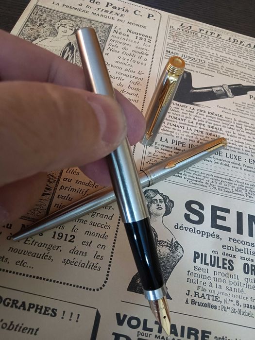 Caneta e esferográfica Parker 75 Flighter Deluxe aparo em ouro