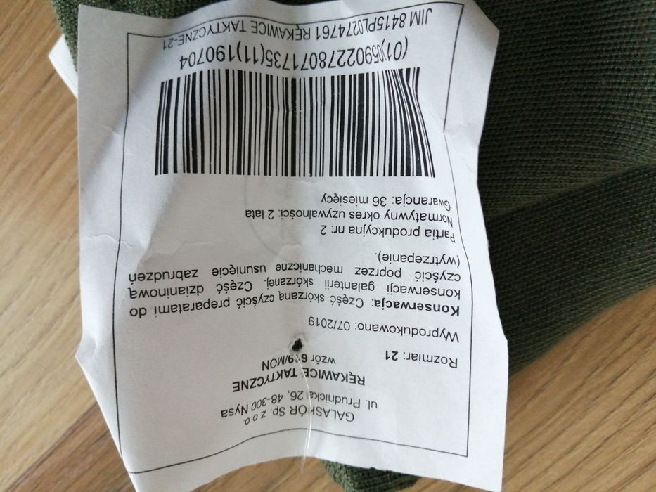 Rękawice rękawiczki taktyczne wojskowe wzór 619