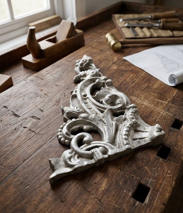 Conjunto 6 Cantoneiras Ornamentais em Alumínio – Estilo Vitoriano (42x24cm)