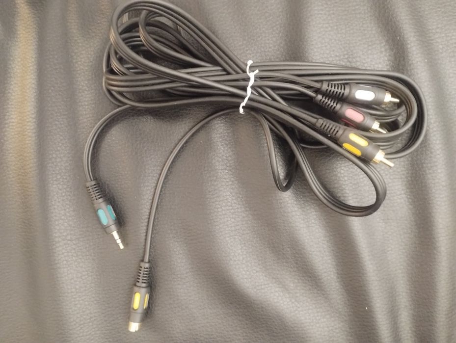 Kabel s-video(mini DIN) + jack 3,5 mm + 3x RCA (chinch) - 2m