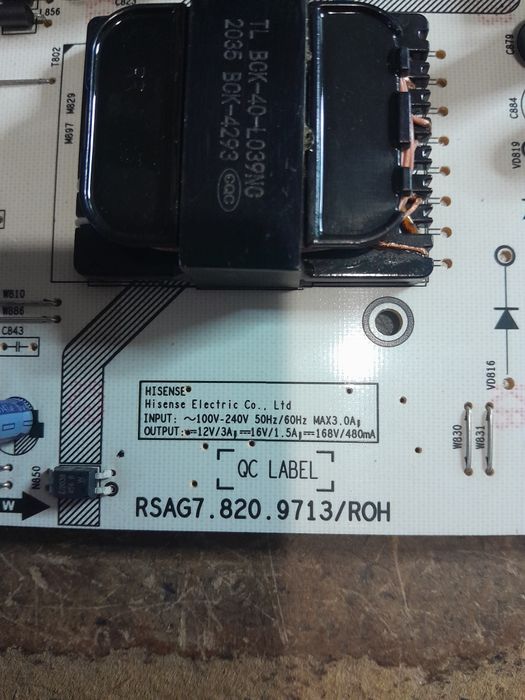 Fonte de alimentação RSAG7.820.9713 de TV Hisense 50A7500F