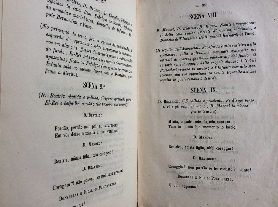 Beatriz de Portugal. Drama lyrico em 4 actos. Por Francisco de Sá Noronha, 1862. 1.ª edição. Raro