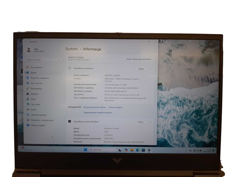 Laptop HP Victus 16‑e0504nw LAPTOP GAMINGOWY / DO PRACY