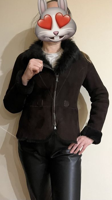 Жіноча коротка штучна дублянка, гарний стан,  розмір S-M