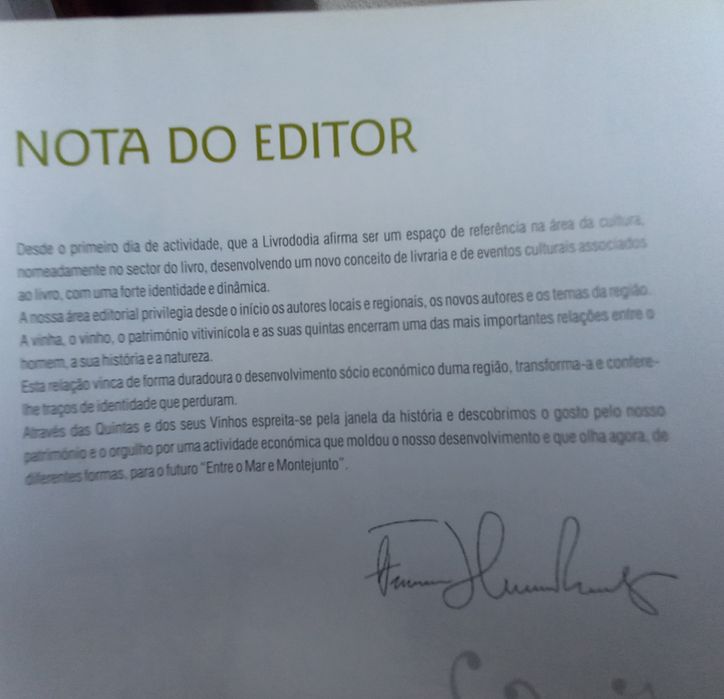 Livro sobre os vinhos da região Oeste Montejunto