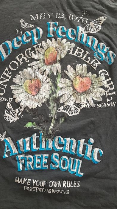Koszulka tshirt z nadrukiem kwiaty stokrotki
