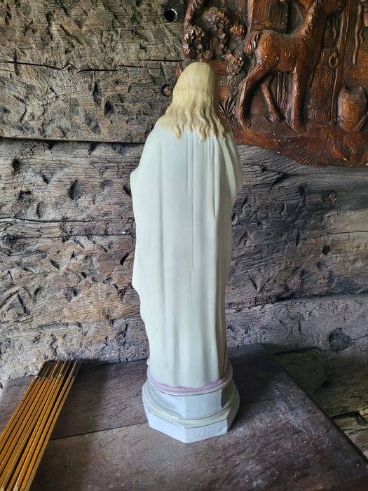 Biskwit pięknie malowana figurka Najświętsze Serce Pan Jezus
