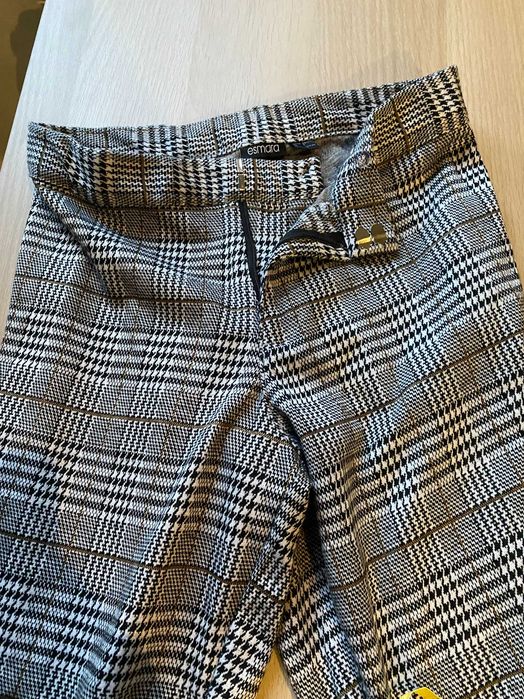 Spodnie 5/6 w kratkę, rozm. 36