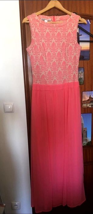 Vestido comprido cerimonia rosa Blanco