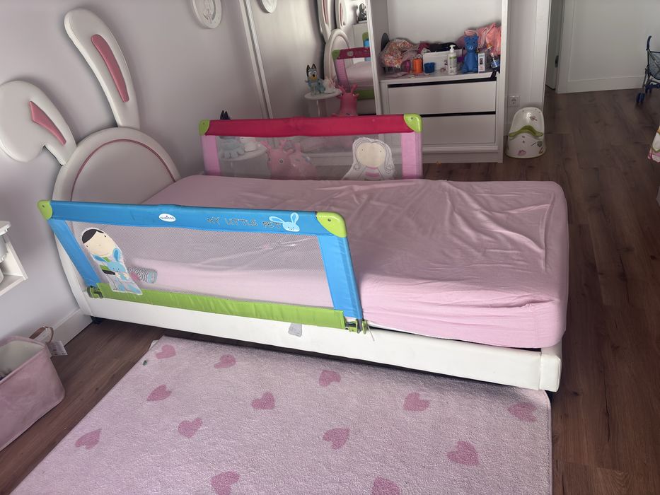 Cama coelho infantil mais barras de segurança  mais colchão