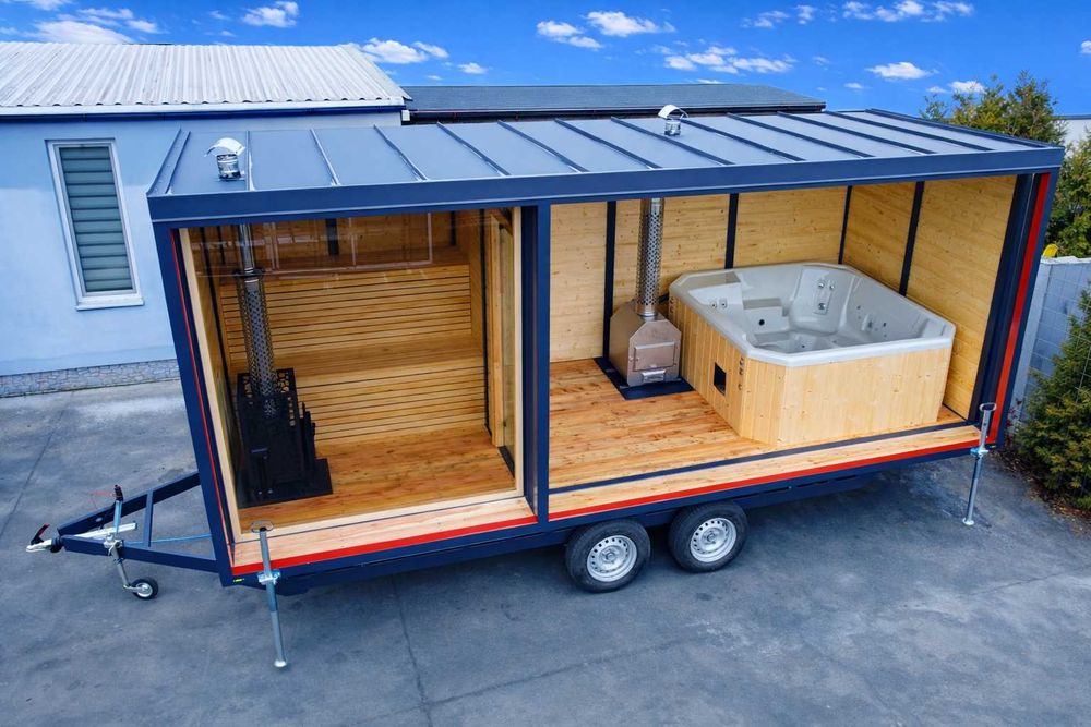 Sauna ogrodowa Mobilna stacjonarna Balia Bania Jacuzzi basen Meble