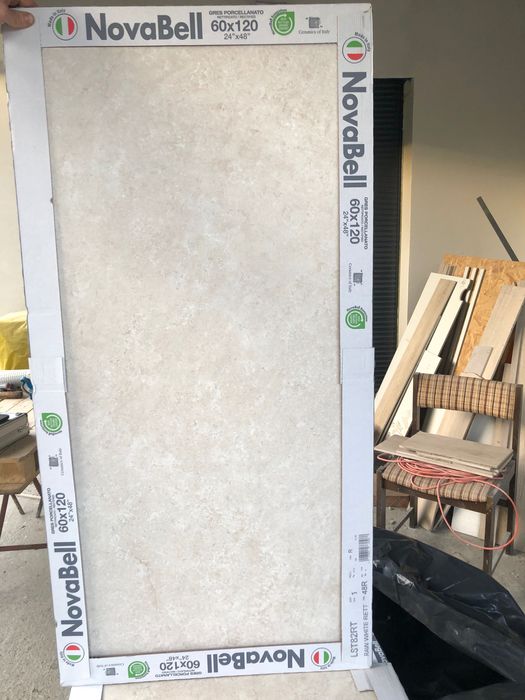 Płytka gresowa 120x60 landstone raw white