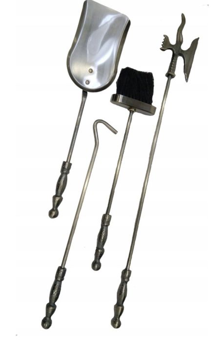 Srebrny zestaw kominkowy