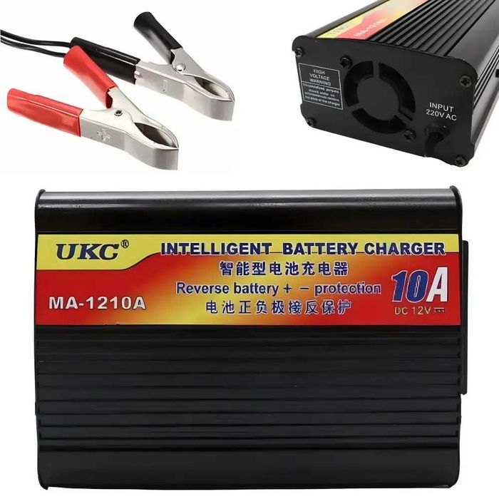 Зарядний пристрій для акумуляторів авто 10A з вбудованим амперметром