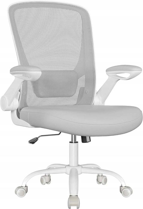Fotel biurowy ergonomiczny obrotowy regulowany szary 107 cm