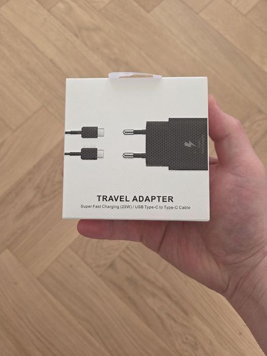 Ładowarka Sieciowa Super Fast Charge 3.0 PD USB-C 25W 3A z kablem 1m 2xUSB-C