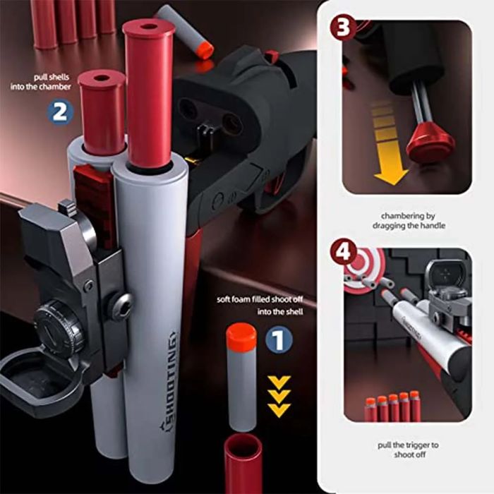 Двухствольный детский пневматический дробовик для мальчиков