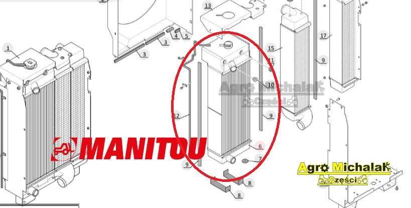 Chłodnica wody Manitou MT-X733, MLT634-120, MLT735, MT1435, 1030, 731