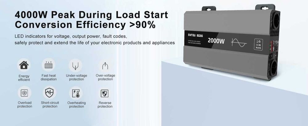 Інвертор 24v 2000w datouboss