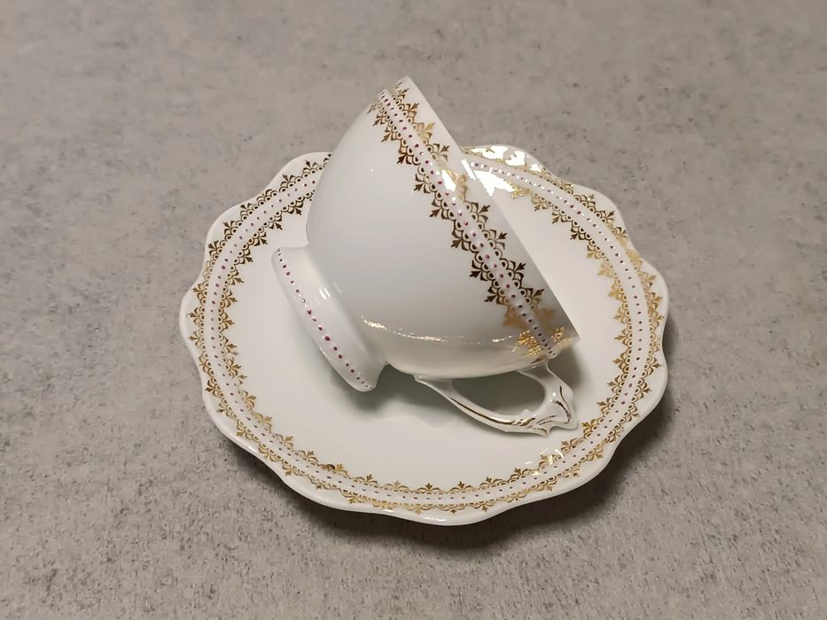 Hermann Ohme SILESIA Louis XVI  Filiżanka Kolekcjonerski Duet