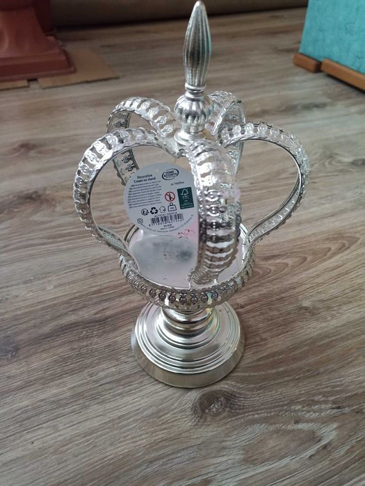 Świecznik DEKORACYJNA KORONA Romantic Silver Clayre & Eef