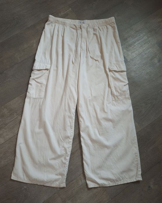 Чоловічі стильні широкі штани карго bershka baggy fit (unisex) — розмір xxl