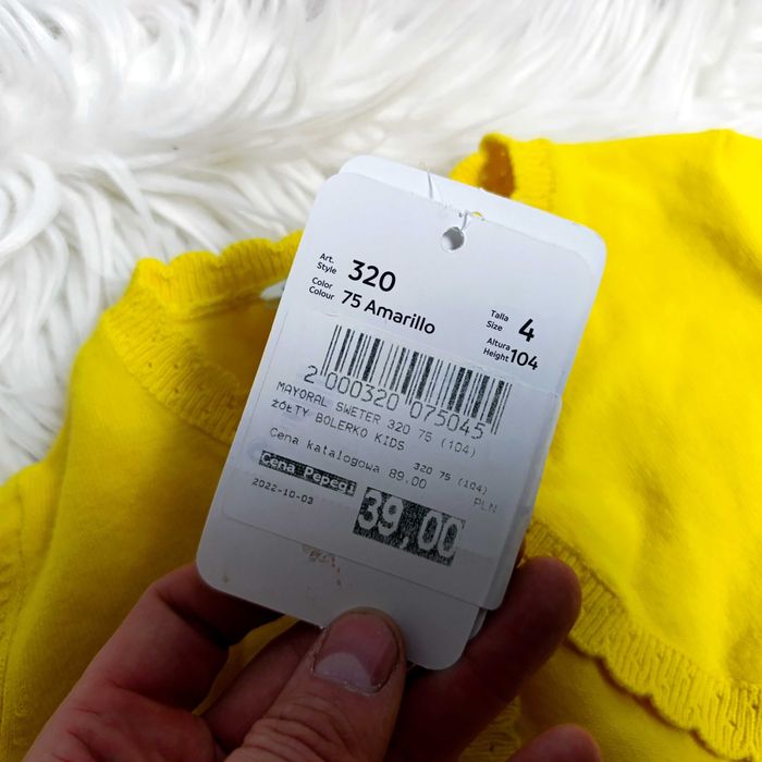 Myroyal bluzka dziewczęca 104 żółta w grochy bawełna NOWA