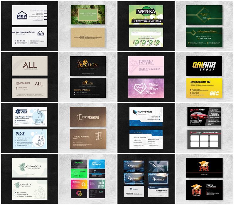 Projekty graficzne - Wizytówki - Ulotki - Plakaty - Logo - Druk