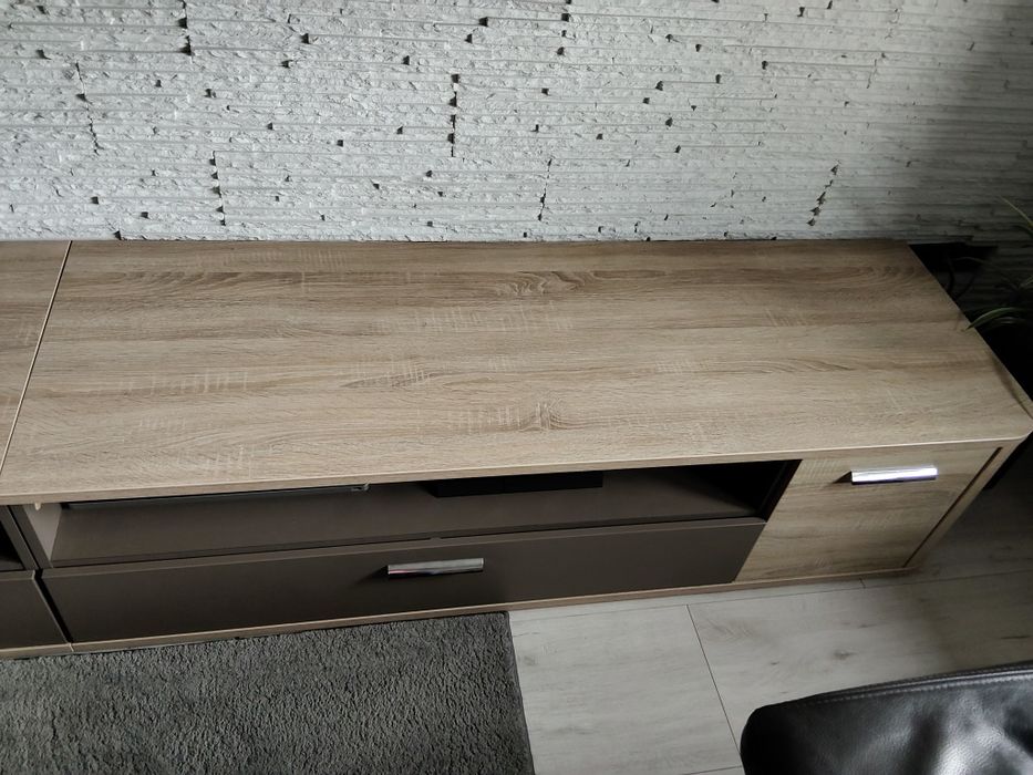 Szafka pod RTV Forte 2 części dąb/szary