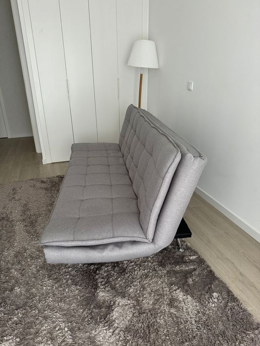 Sofá cama em tecido WILLEM cor cinza (Conforama)