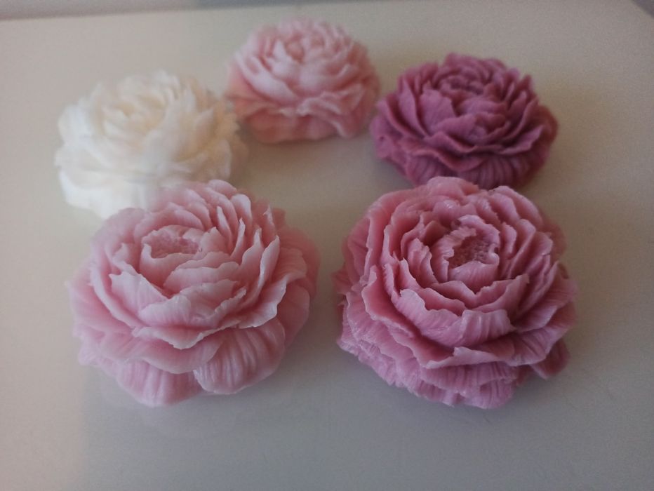 Mydełko glicerynowe handmade, kwiat piwonii, zapachowe