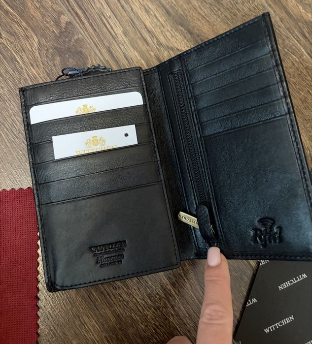 Portfel skórzany Wittchen rfid z miejscem na dowod rejestracyjny