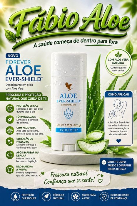 Desodorizante |Aloe Vera Ever-Shield ®Forever S/ Sais de Alumínio .