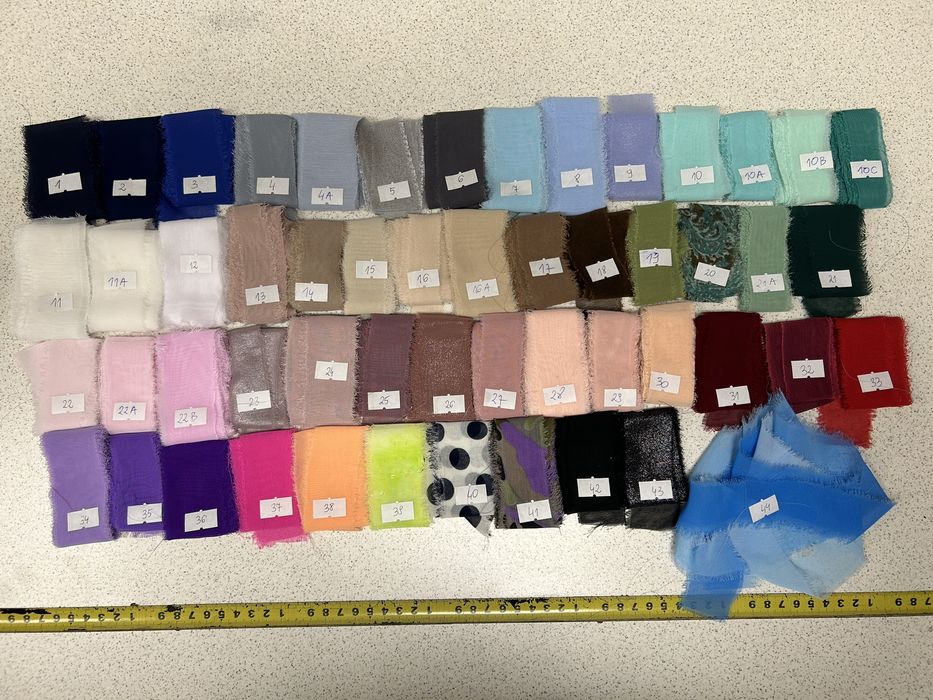 Wstążka szyfonowa ręcznie rwana 5 sztuk