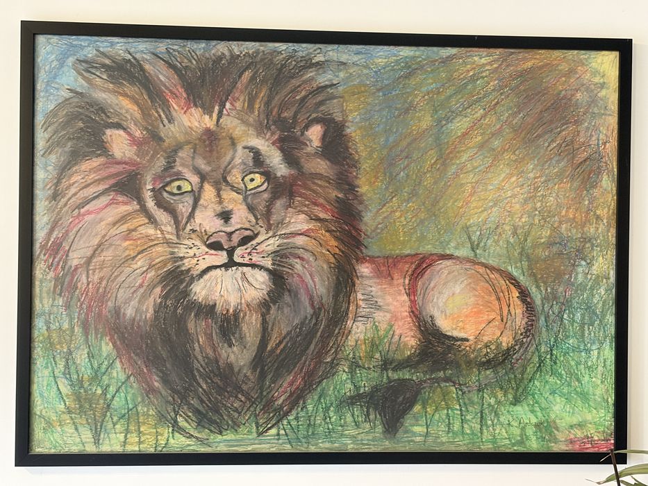"Spojrzenie Lwa"-obraz autorski 69 × 99cm