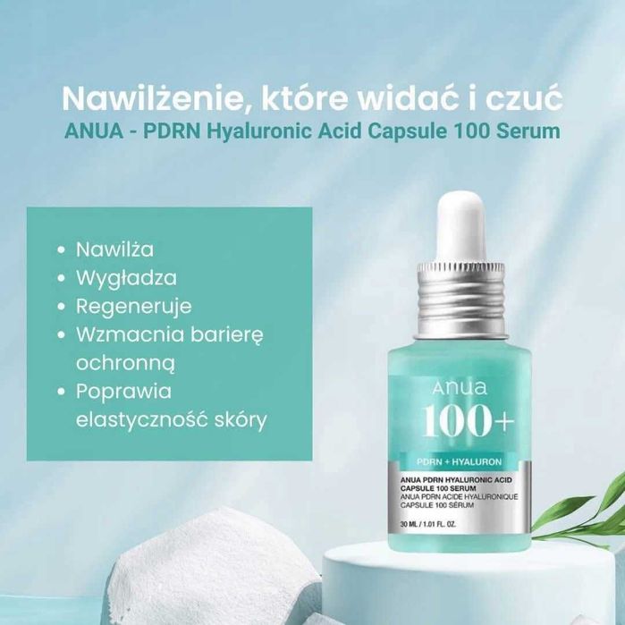 Serum Silnie Nawilżające Anua 100+ PDRN + Hyaluron Serum do Twarzy