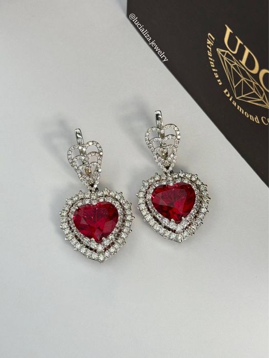 Набір з рубінами  Біле золото